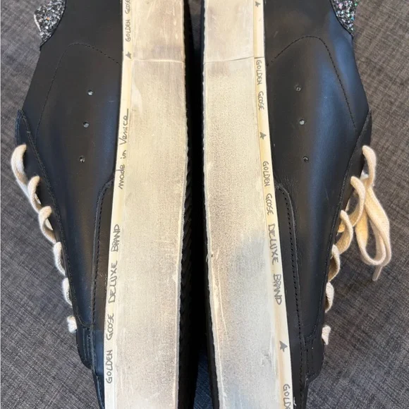 Golden Goose Black Sneakers with Glitter Heel - Picture 7 of 12